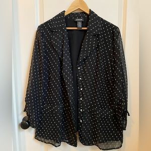 Black Polka Dot Collared Top
